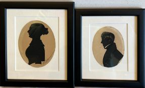 TWO MINIATURE SILHOUETTE PORTRAITS