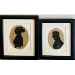 TWO MINIATURE SILHOUETTE PORTRAITS