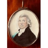 ATTRIBUTED TO SIR WILLIAM CHARLES ROSS, PORTRAIT OF A GENTLEMAN IN OVAL CONVEX FRAME,