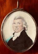 ATTRIBUTED TO SIR WILLIAM CHARLES ROSS, PORTRAIT OF A GENTLEMAN IN OVAL CONVEX FRAME,