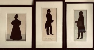 THREE GOOD FULL LENGTH SILHOUETTES BY GAFFE OF BRIGHTON AND AUGUSTE EDOUARD, DETAILS ON REVERSE,