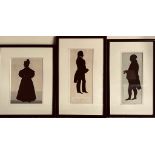THREE GOOD FULL LENGTH SILHOUETTES BY GAFFE OF BRIGHTON AND AUGUSTE EDOUARD, DETAILS ON REVERSE,