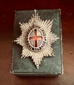 COLDSTREAM GUARDS OFFICER CAP BADGE, POSSIBLY SILVER