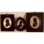 THREE MINIATURE SILHOUETTE PORTRAITS- HUMPHREY COLLINS, HENRY ROE DIED 1813 AND CAMPBELL R CIRCA