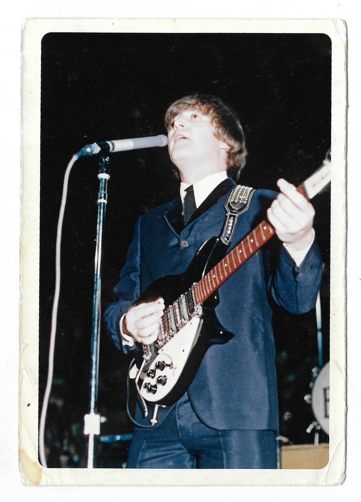 Two fan photographs of John Lennon playing live. These items are formerly the property of Beatles - Image 2 of 2