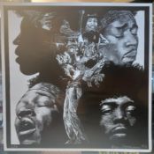Two Klaus Voormann limited edition prints Jimi Hendrix and Beatles Hamburg 60-61-62 both signed by