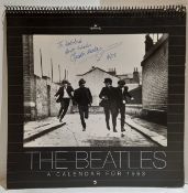 1993 Beatles Calendar signed and dedicated by Freda Kelly on front