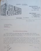 The Iron Door Club letter dated 28th December 1962 to Joe Flannery with regards the hire of the club