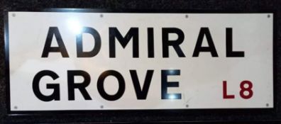 Liverpool City Council Street Sign for Admiral Groove (Ringo Starr) measures approx 32”x13”