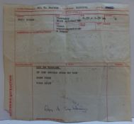 Matt Monroe Abbey Road studio’s recording sheet dated 31st Oct 1968 George Martin Produced This item
