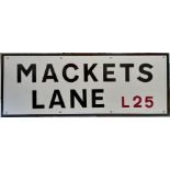 Liverpool City Council Street Sign for Mackets Lane (George Harrison) measures approx 32”x13”