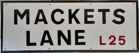 Liverpool City Council Street Sign for Mackets Lane (George Harrison) measures approx 32”x13”