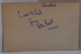 Pete Best signature signed Love To Val from Pete Best xxxx with four pictures of Lee Curtis and