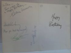 Happy Birthday card to Elsa. The writing and signatures in the card are in the hand of Beatles