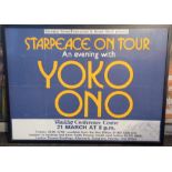 Yoko Ono Starpeace On Tour Wembley Conference Centre Poster signed by Yoko Ono in both English and