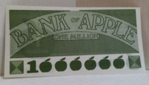 Apple Records Bank Of Apple One Million Pound Note UK c1969