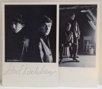 Two black and white postcards of Astrid Kirchherr Attic photographs, one signed by Astrid