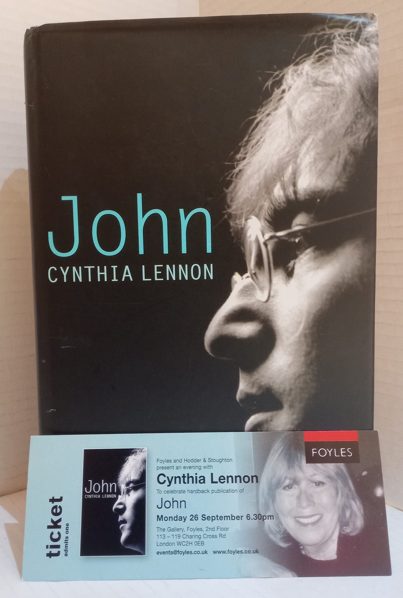 John by Cynthia Lennon book UK Hardback signed by Cynthia