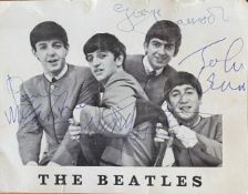 The Beatles Fan Club Card fully signed on the front by all four members of the group