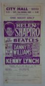 Helen Shapiro The Beatles Sheffield City Hall 2nd March 1963 Original Handbill complete with booking