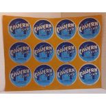 Complete Sheet of Original Cavern Club circular stickers made by Pangware UK 1967