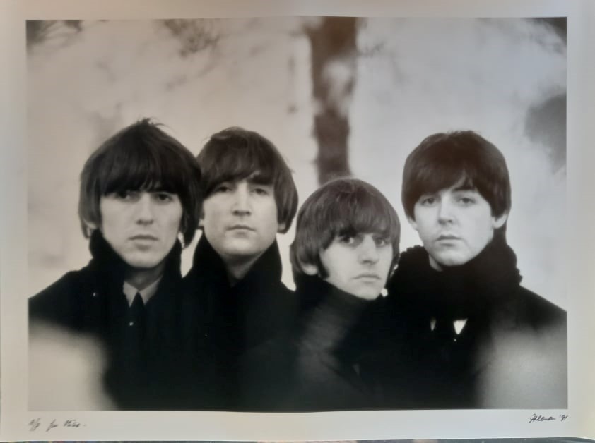 Robert Freeman original Black and white photograph Artist Proof print of The Beatles gifted to