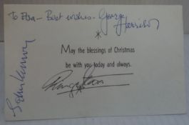 A Christmas Card To Elsa from The Beatles. The writing and signatures in the card