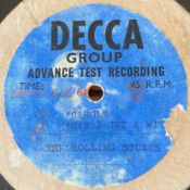 The Rolling Stones Decca Advance Test Pressing Acetate featuring two songs Carol and Can I Get A
