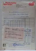 Clifford Dairies milk bills and payment receipt for George Harrison Friar Park all from 1988 (3)