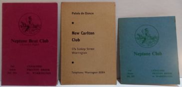 Nine Club membership cards including Mardi Gras Club Liverpool plus membership application form