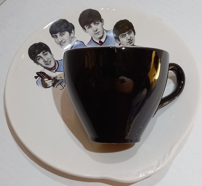 The Beatles Washington Pottery biscuit plate with original cup (2) - Image 2 of 2