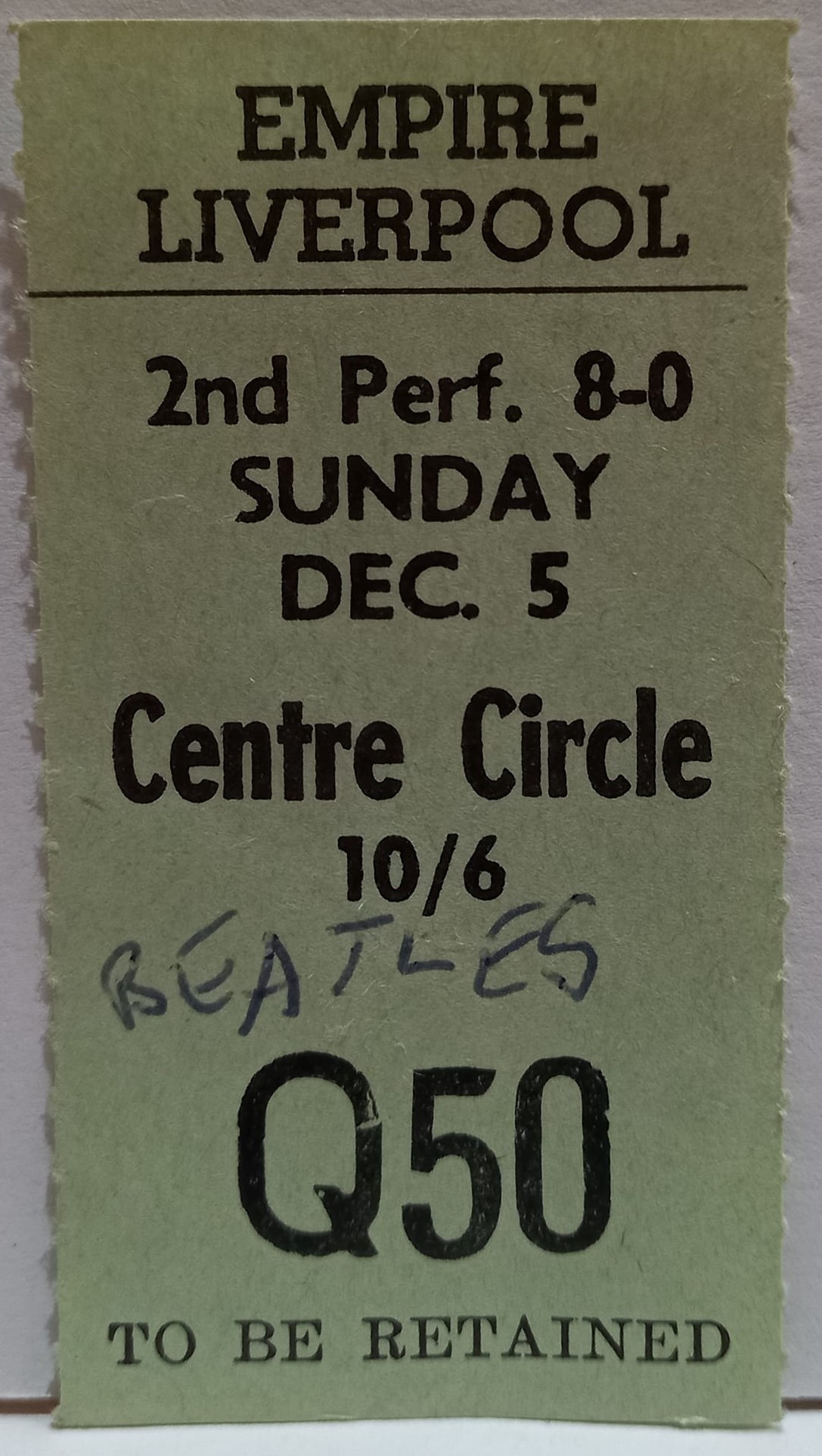 The Beatles 1965 Tour programme and ticket stub for Liverpool Empire 5th December 1965 last time - Image 2 of 2