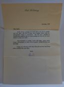Sheet of Paul McCartney headed paper with letter to Geoff with regards Linda arranging gifts dated