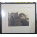 John Lennon and Stuart Sutcliffe sepia toned print by Astrid Kirchherr No 9/500 framed and glazed
