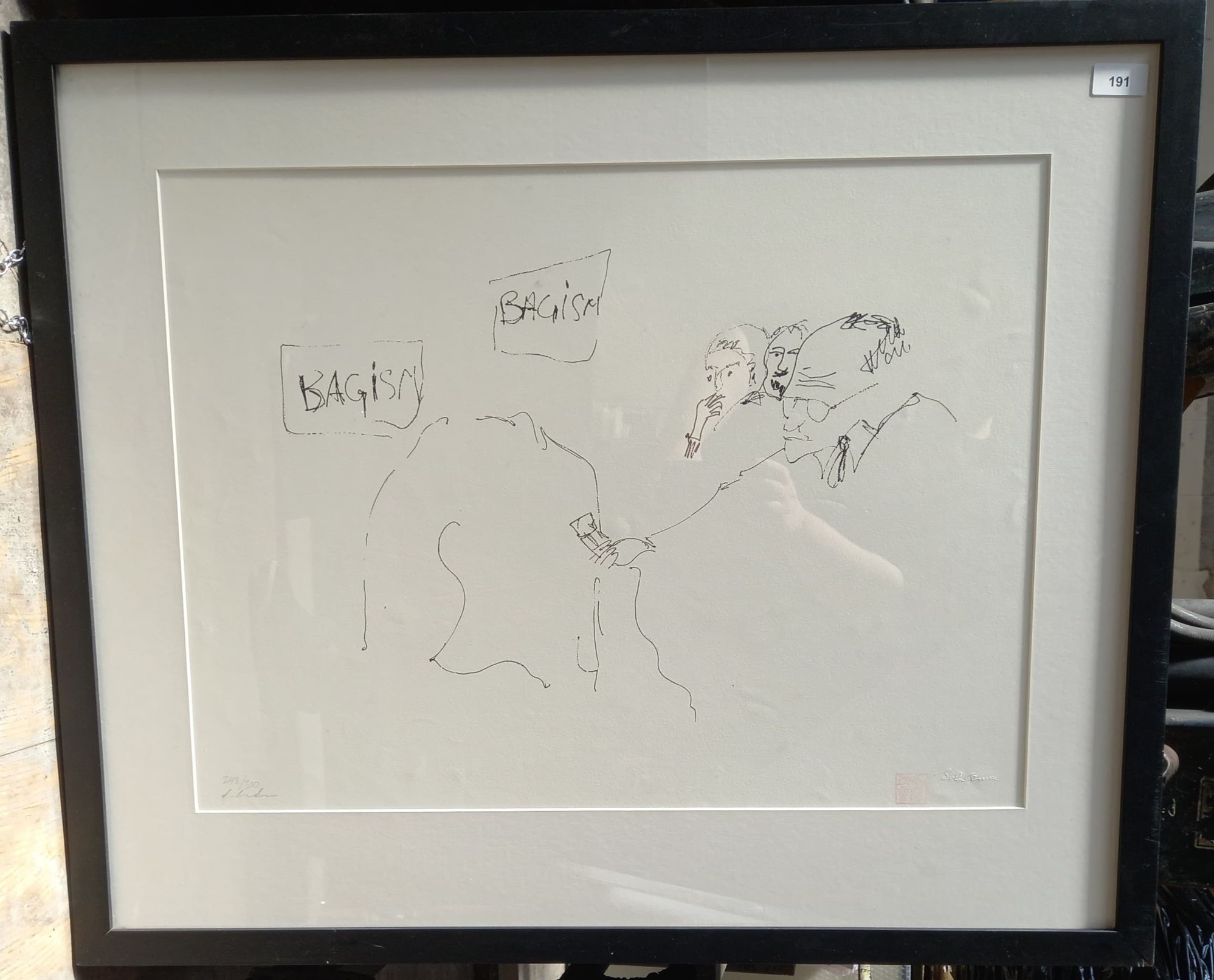 John Lennon Bagism framed and glazed limited edition lithograph hand signed and numbered by Yoko Ono