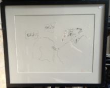 John Lennon Bagism framed and glazed limited edition lithograph hand signed and numbered by Yoko Ono