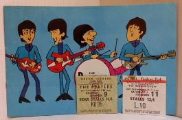 The Beatles 1965 UK Tour Programme complete with two ticket stubs Birmingham Odeon 9th December