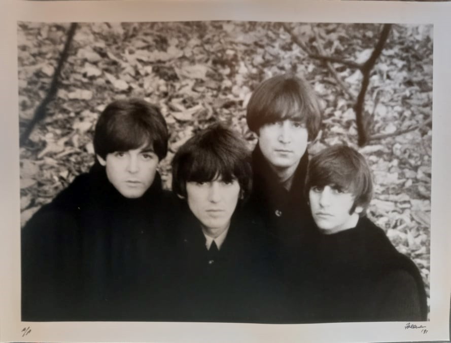 Robert Freeman original Black and white photograph Artist Proof print of The Beatles gifted to