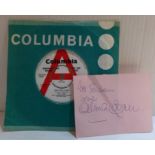 Alma Cogan Eight Days A Week-Help Columbia Demo 7” single with signed page from autograph book