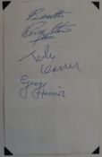 A set of Beatles Signatures on two pieces of paper obtained 4th November 1963 at Royal Variety