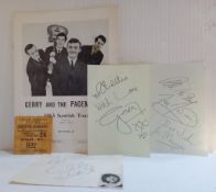 Gerry And The Pacemakers Scottish Tour Programme with ticket stub for Glasgow Odeon and signature
