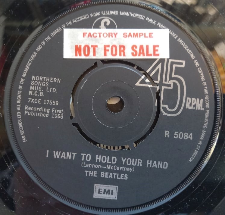 The Beatles I Want To Hold Your Hand R5084 UK Green Sleeve re-issue with Factory Sample Not For Sale