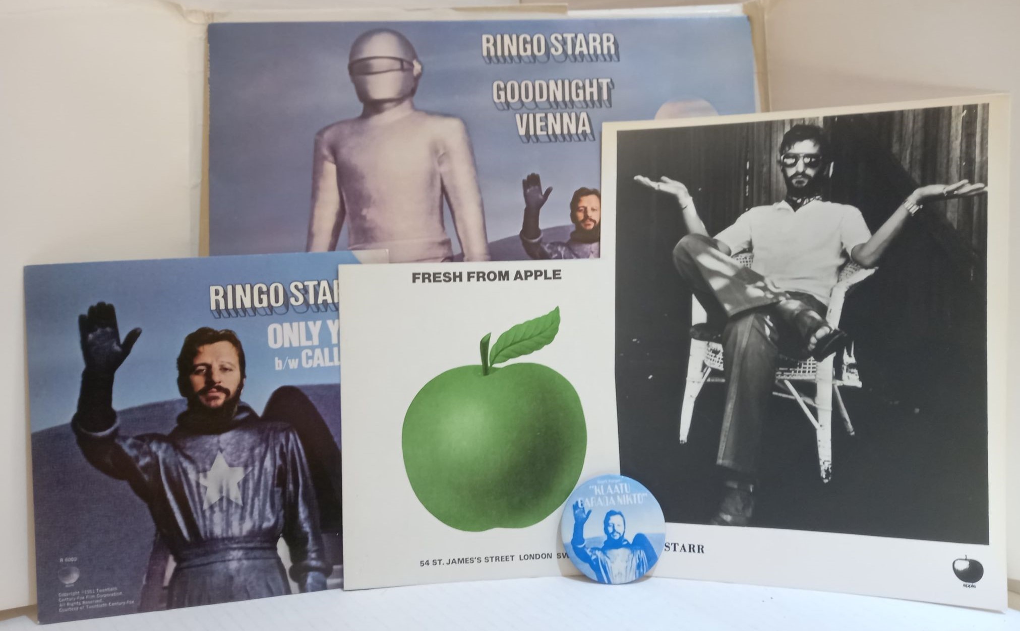 /Ringo Starr Goodnight Vienna Apple Records press kit including Fresh From Apple leaflet, Poster, - Image 4 of 6