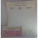 Dick Mathews letter head, business card and cheque (3)