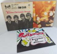 Three Beatles Fan Club Christmas Flexi records for 1964, 1966 and 1969