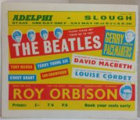 The Beatles-Roy Orbison Adelfi Slough handbill missing booking slip 18th May 1963