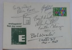Postcard signed by Freda Kelly, Bob Woller, Pete Best and Allan Williams