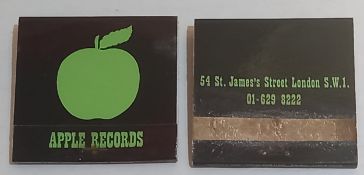 Two Apple Records Match Boxes with 54 St James Street address