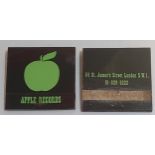 Two Apple Records Match Boxes with 54 St James Street address