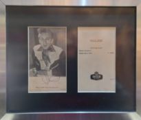 Billy Fury signed promotional card framed and mounted